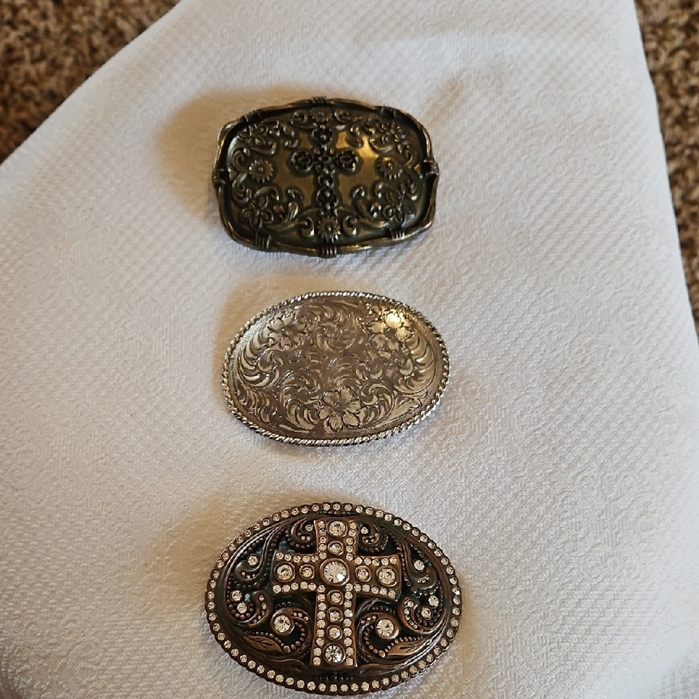 Lot Of 3 Belt Buckles